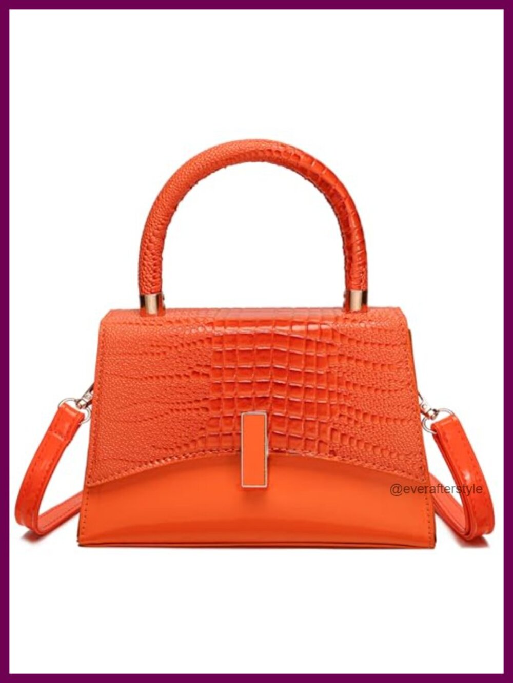 Small PU Leather Satchel Crossbody Bag Removable Strap